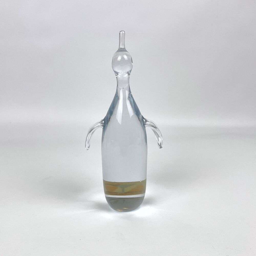VTG Maleras Sweden Full Lead Glass Crystal Emperor Penguin 6.5" Tall w/ Labels